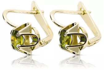Péridot jaune Or jaune 14 carats Des boucles d'oreilles Bijoux vintage vec018y